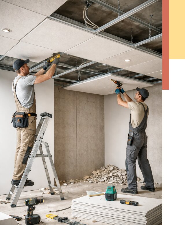 Монтаж акустического потолка в Усть-Джегуте от 6580 руб/м2 — быстро и недорого | ОТДЕЛОЧНИК-Стд