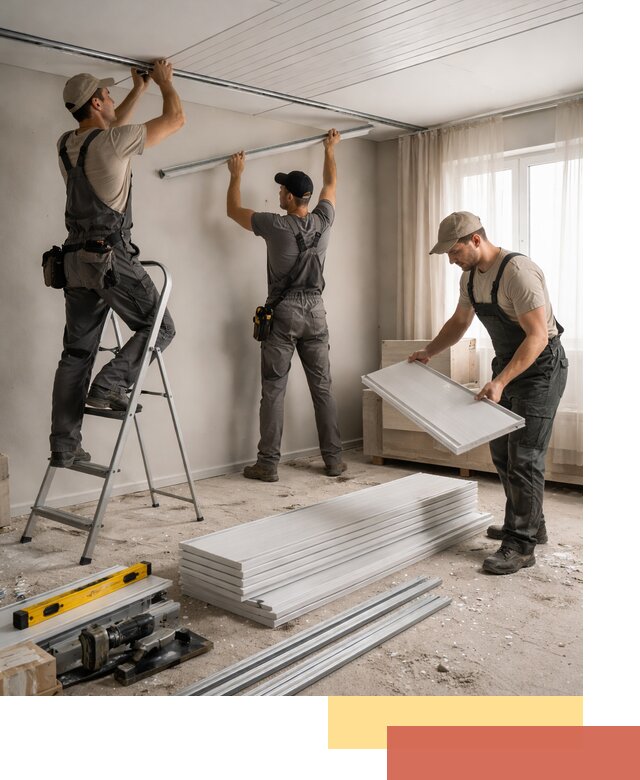 Монтаж потолка из ПВХ панелей в Усть-Джегуте оперативно и качественно