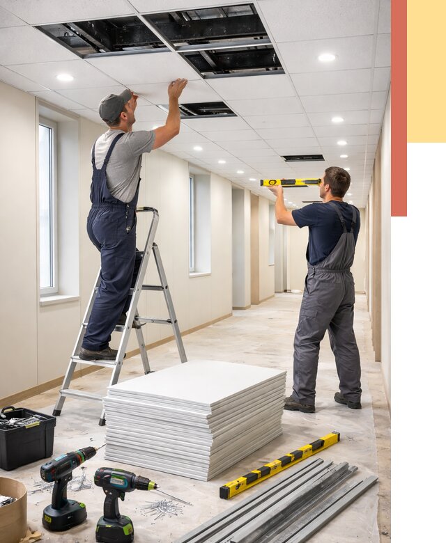 Ремонт потолка Армстронг в Усть-Джегуте от 4555 руб. — быстро и недорого | ОТДЕЛОЧНИК-Стд