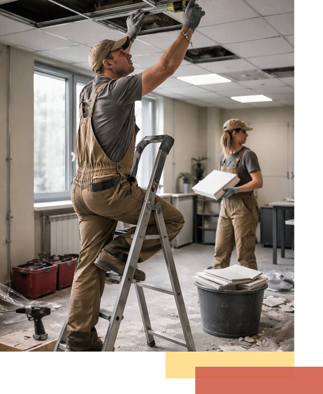 Ремонт потолка Армстронг и замена плит в Усть-Джегуте