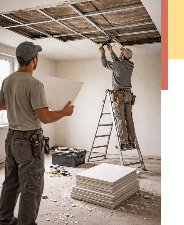 Замена плит подвесного потолка в Усть-Джегуте от 1772 руб. быстро и недорого | ОТДЕЛОЧНИК-Стд