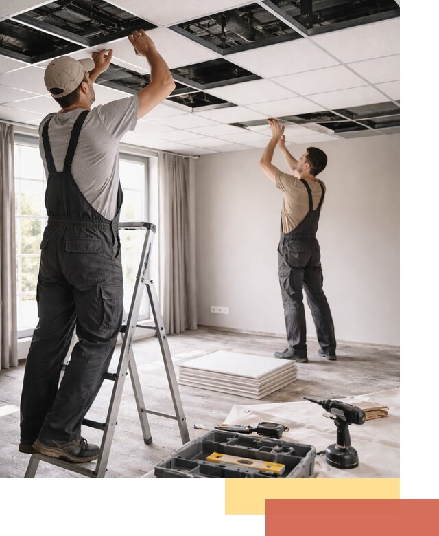 Замена плит подвесного потолка в Усть-Джегуте быстро и качественно