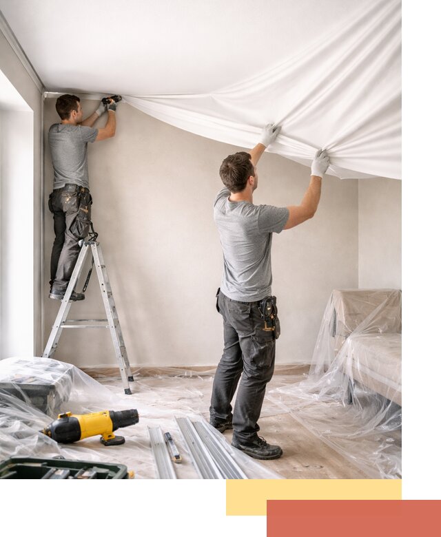 Монтаж тканевого натяжного потолка в Усть-Джегуте недорого и быстро