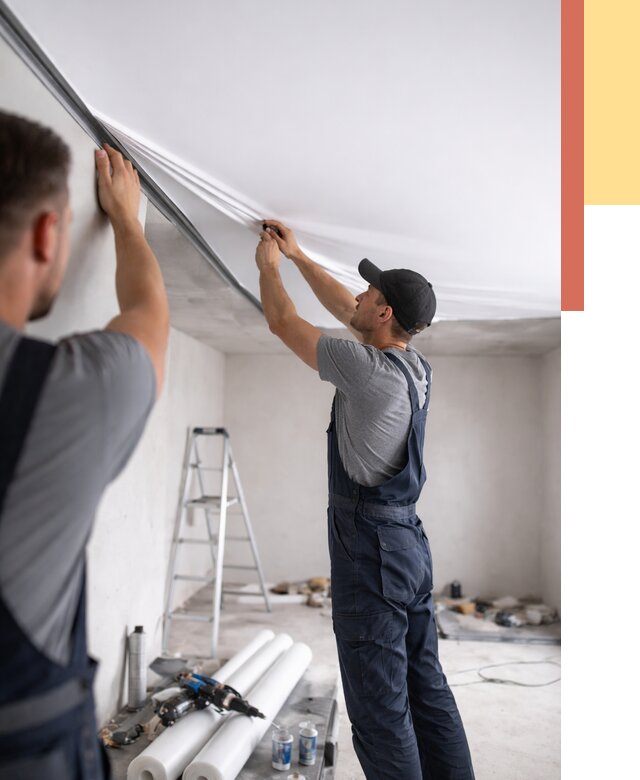 Монтаж матового натяжного потолка в Усть-Джегуте от 4555 руб./м² — быстро и недорого | ОТДЕЛОЧНИК-Стд