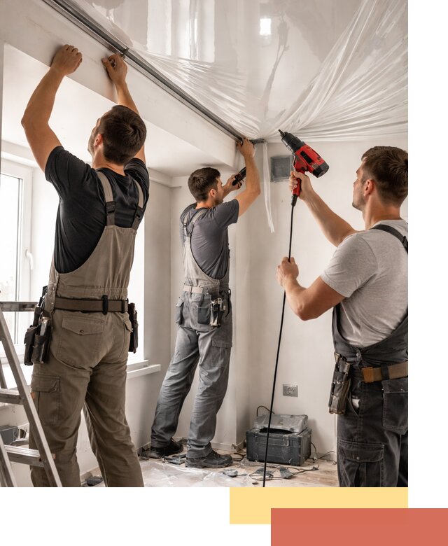 Монтаж глянцевого натяжного потолка в Усть-Джегуте быстро и качественно