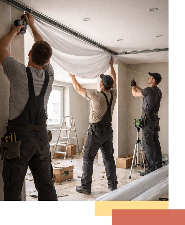 Монтаж парящего натяжного потолка под ключ в Усть-Джегуте