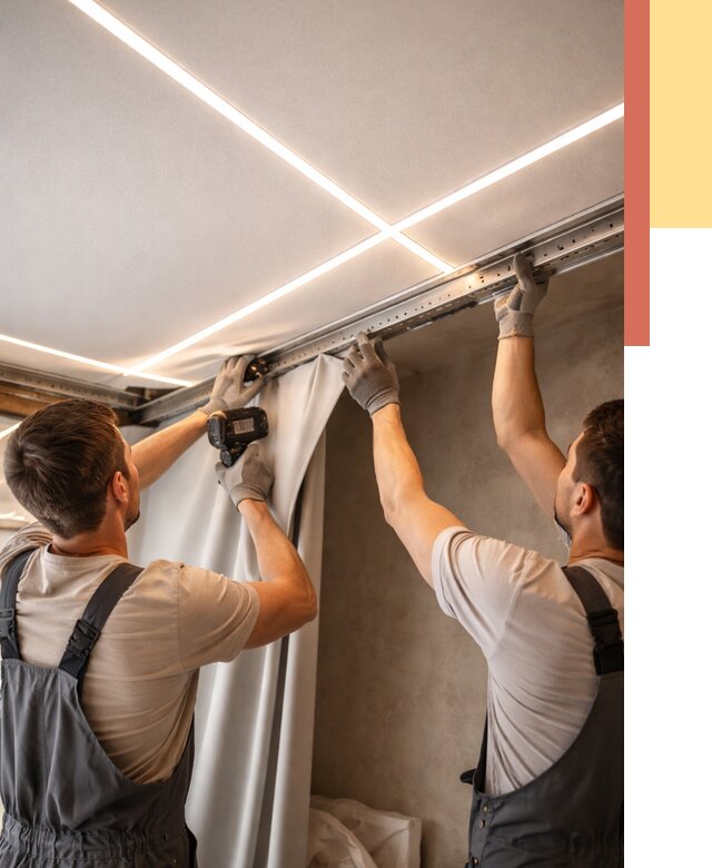 Монтаж натяжного потолка со световыми линиями в Усть-Джегуте от 1215 руб. | ОТДЕЛОЧНИК-Стд