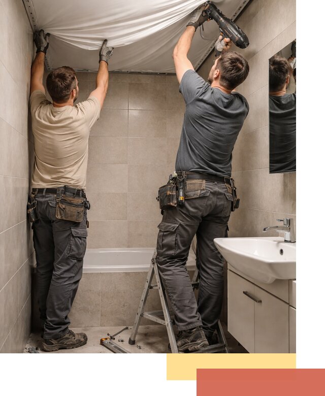 Монтаж натяжного потолка в ванной в Усть-Джегуте быстро и качественно