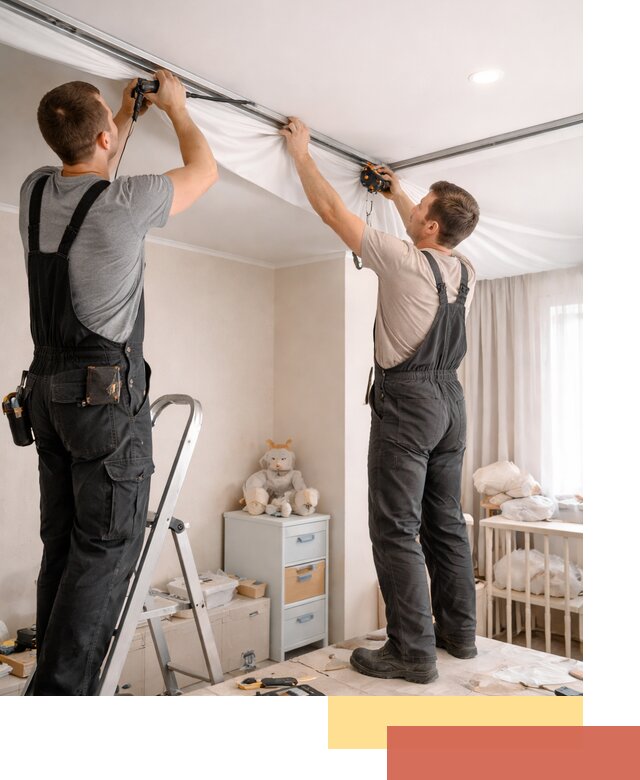 Монтаж натяжного потолка в детской комнате в Усть-Джегуте