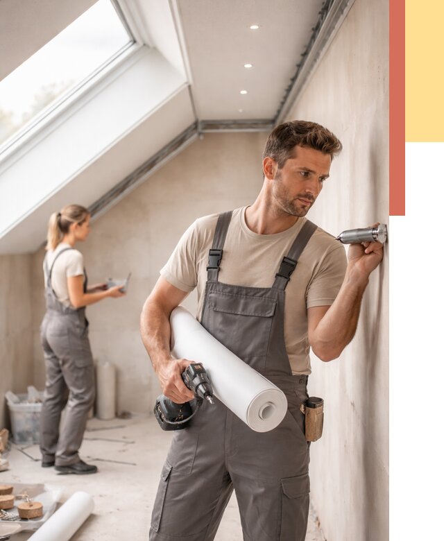 Монтаж натяжного потолка на мансарде в Усть-Джегуте от 3543 руб. | ОТДЕЛОЧНИК-Стд