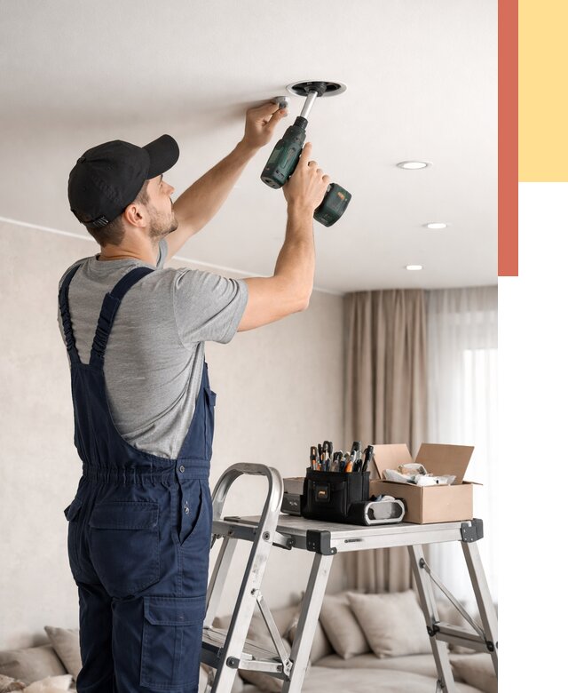 Установка и монтаж точечных светильников в натяжной потолок в Усть-Джегуте от 1822 руб. | ОТДЕЛОЧНИК-Стд