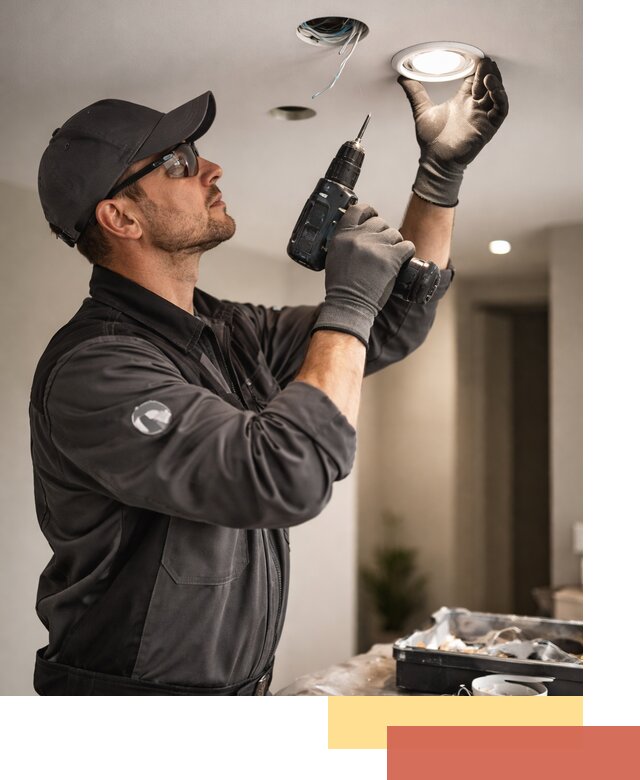 Установка точечных светильников в натяжной потолок в Усть-Джегуте