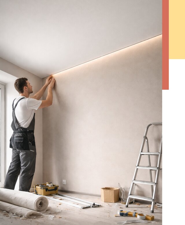 Теневые натяжные потолки в Усть-Джегуте от 8301 руб. под ключ | ОТДЕЛОЧНИК-Стд