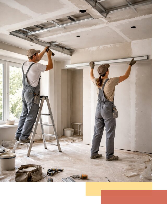 Монтаж многоуровневого потолка из гипсокартона в Усть-Джегуте