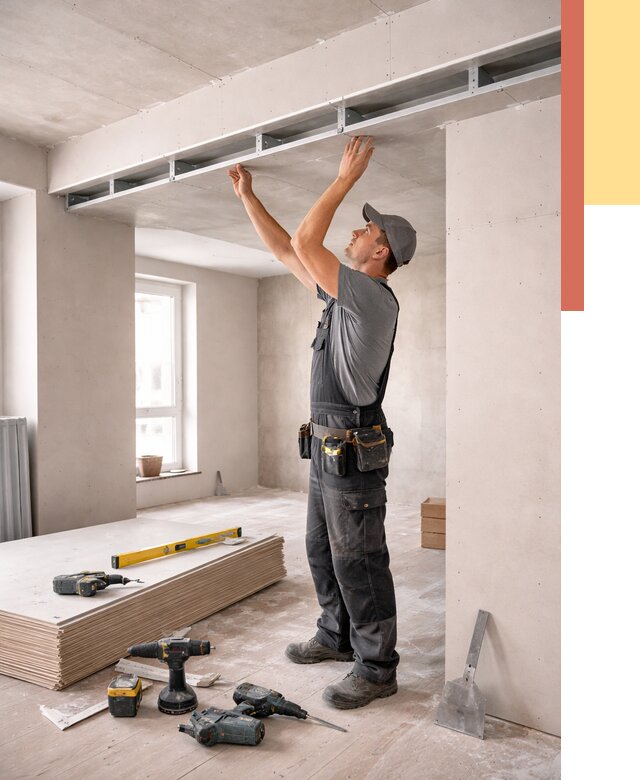 Потолок из гипсокартона с нишей в Усть-Джегуте от 1265 руб. под ключ | ОТДЕЛОЧНИК-Стд