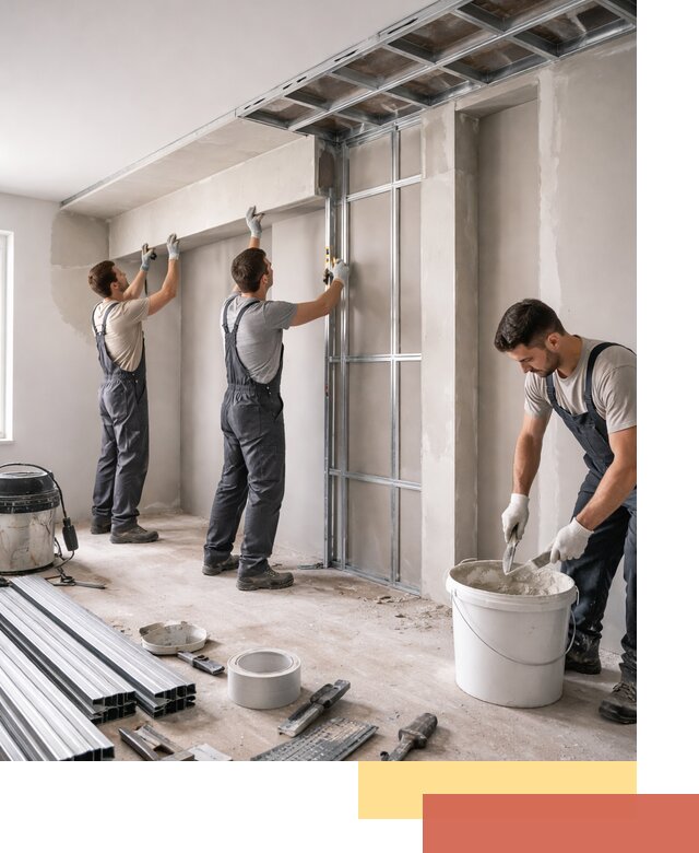 Монтаж потолка из гипсокартона с нишей в Усть-Джегуте