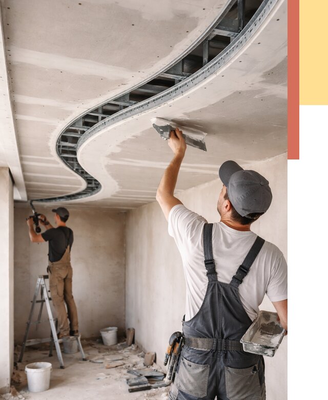 Криволинейный потолок из гипсокартона в Усть-Джегуте от 2126 руб./м2 | ОТДЕЛОЧНИК-Стд