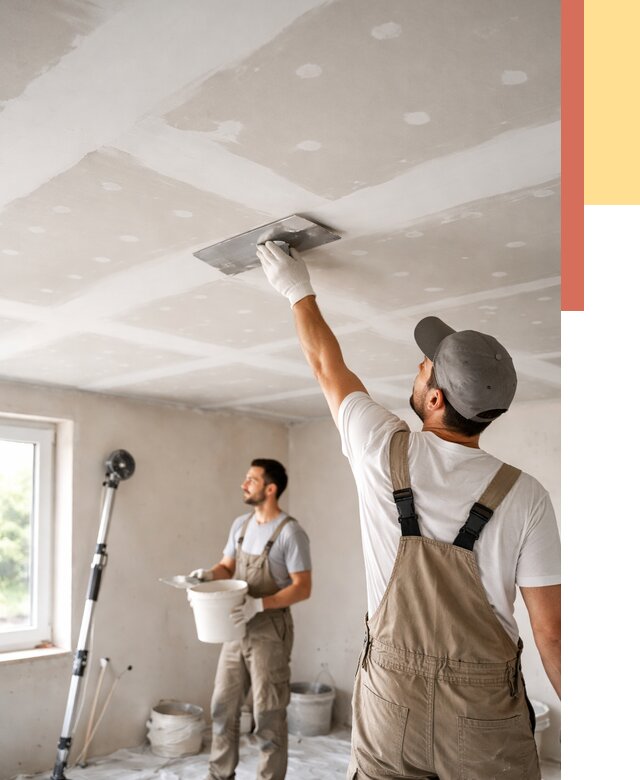 Шпаклевка потолка из гипсокартона в Усть-Джегуте от 3239 руб./м2 — услуги под ключ | ОТДЕЛОЧНИК-Стд