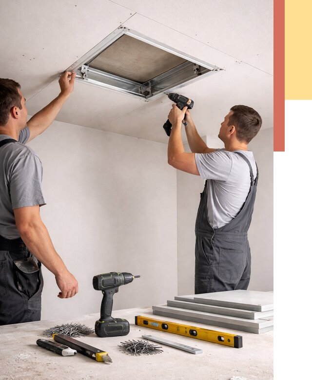 Установка люка в потолок ГКЛ в Усть-Джегуте от 2531 руб. под ключ | ОТДЕЛОЧНИК-Стд