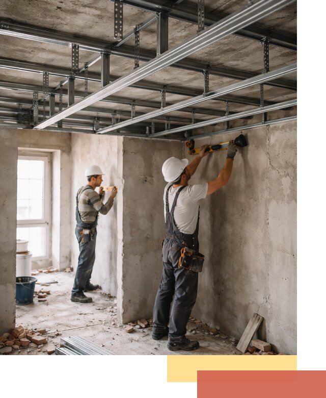 Монтаж каркаса потолка из профильного профиля в Усть-Джегуте