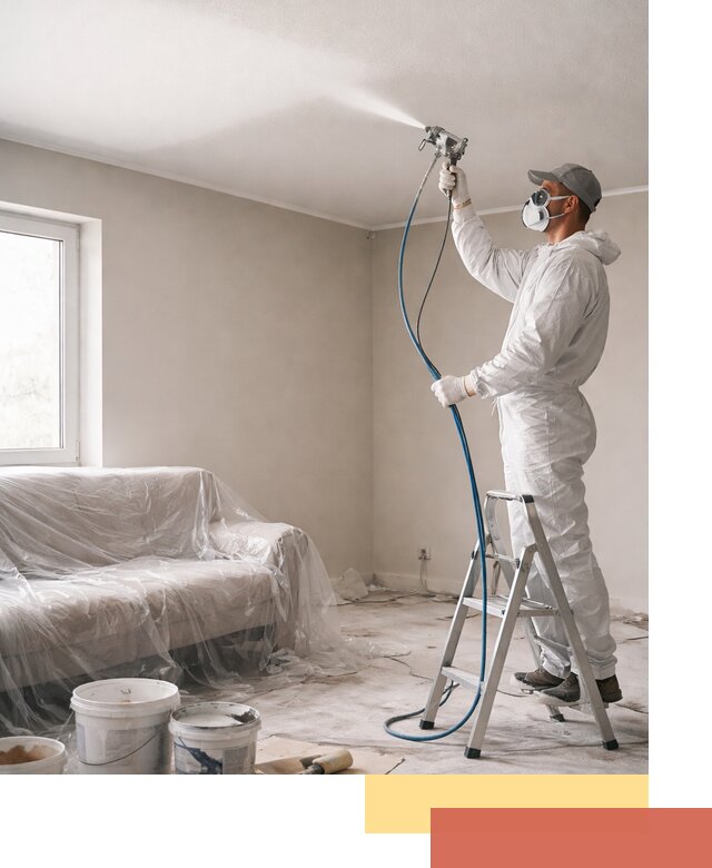 Покраска потолка краскопультом в Усть-Джегуте быстро и качественно