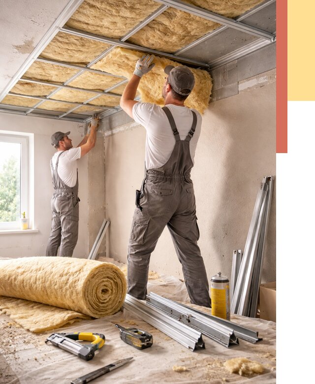 Утепление потолка в Усть-Джегуте от 7289 руб/м2 — недорого, быстро, под ключ | ОТДЕЛОЧНИК-Стд