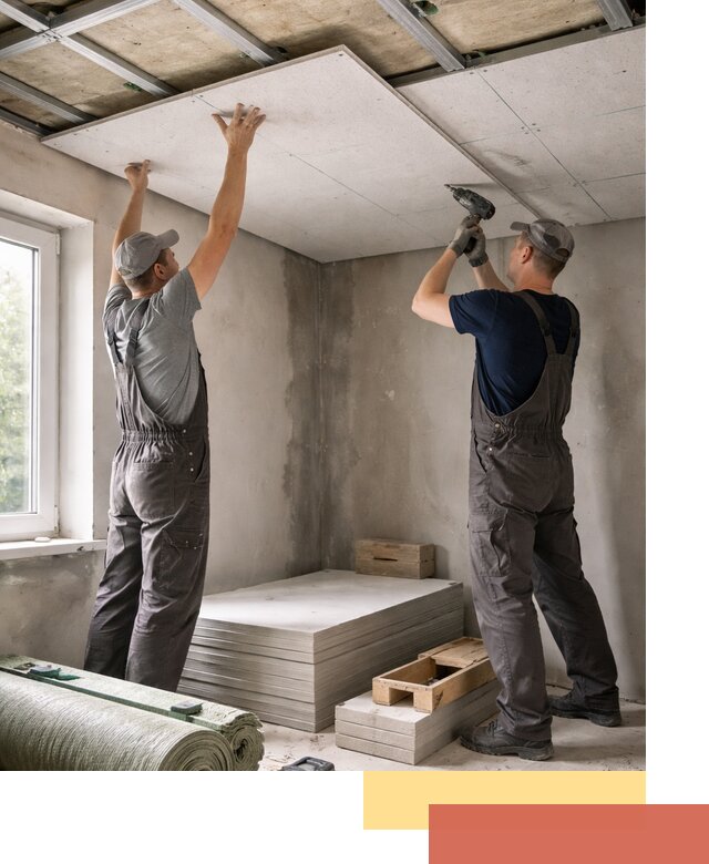 Шумоизоляция потолка панелями ЗИПС в Усть-Джегуте